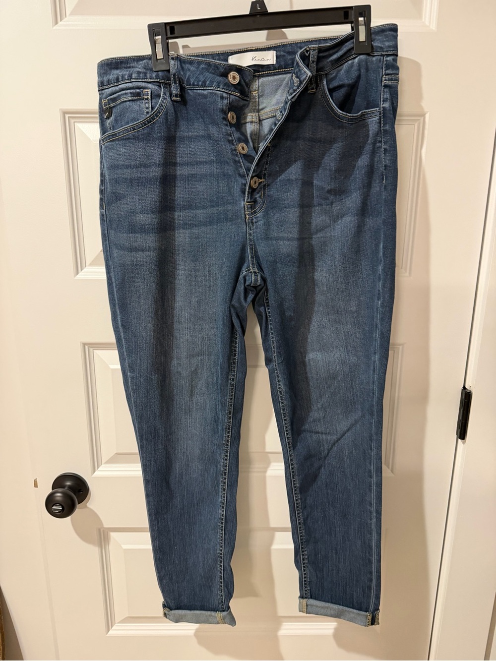 KanCan High-Rise Button-Fly Women's Jeans in Medium Blue